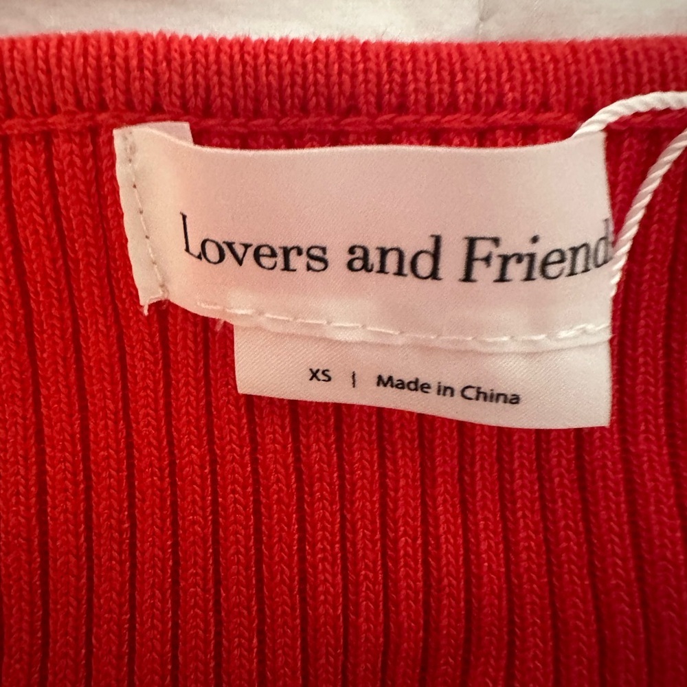 Lovers and Friends V-neck Knit Sweater in Red size XS NWT - Picture 7 of 9
